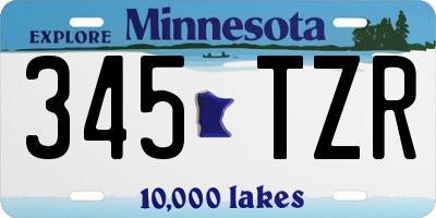 MN license plate 345TZR