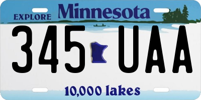 MN license plate 345UAA