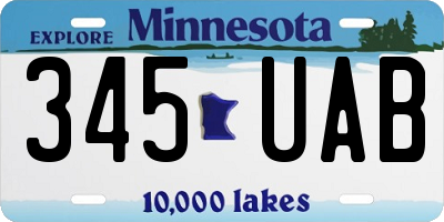 MN license plate 345UAB