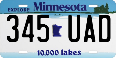 MN license plate 345UAD