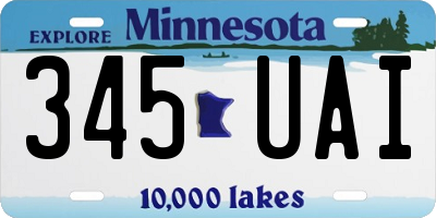 MN license plate 345UAI