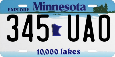 MN license plate 345UAO