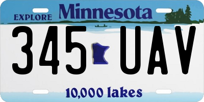 MN license plate 345UAV