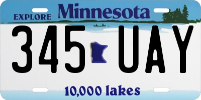 MN license plate 345UAY