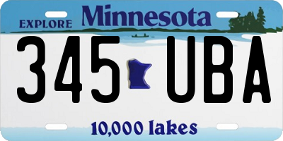 MN license plate 345UBA
