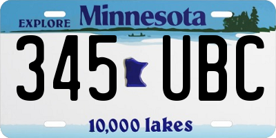 MN license plate 345UBC