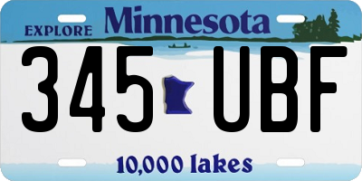 MN license plate 345UBF