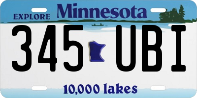 MN license plate 345UBI