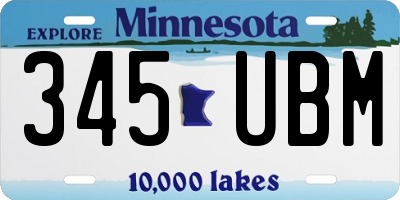 MN license plate 345UBM