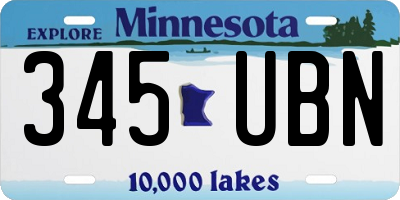 MN license plate 345UBN
