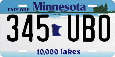 MN license plate 345UBO
