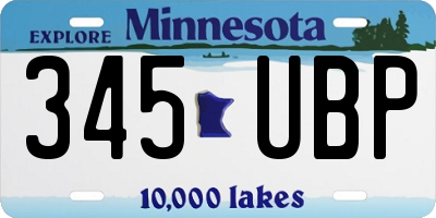 MN license plate 345UBP