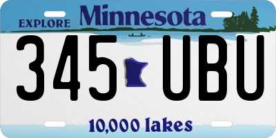MN license plate 345UBU