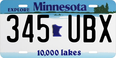 MN license plate 345UBX