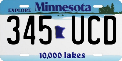 MN license plate 345UCD