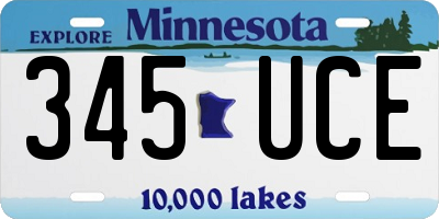 MN license plate 345UCE