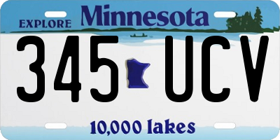 MN license plate 345UCV