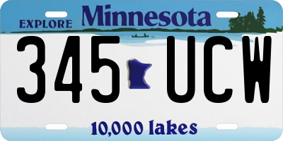 MN license plate 345UCW