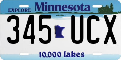 MN license plate 345UCX