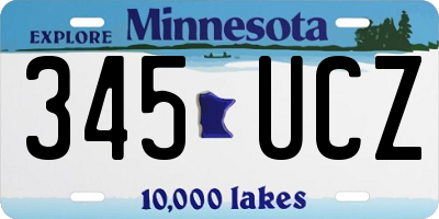 MN license plate 345UCZ
