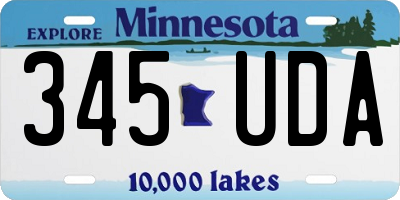 MN license plate 345UDA