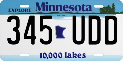 MN license plate 345UDD