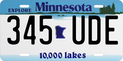 MN license plate 345UDE