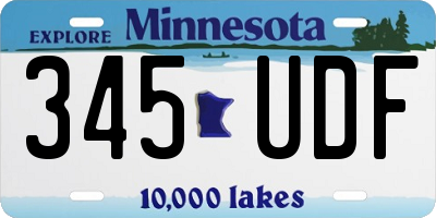 MN license plate 345UDF