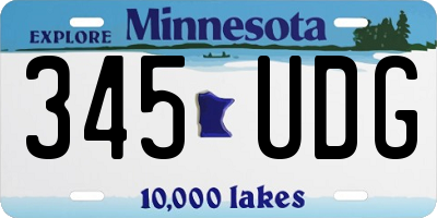 MN license plate 345UDG
