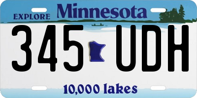 MN license plate 345UDH