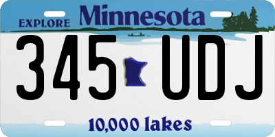 MN license plate 345UDJ