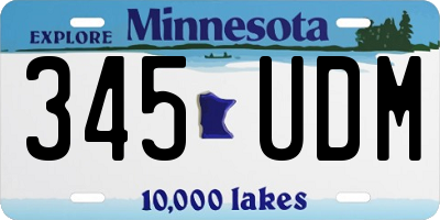 MN license plate 345UDM