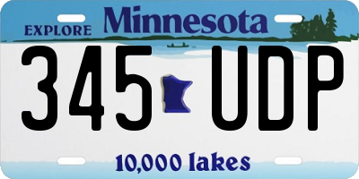 MN license plate 345UDP