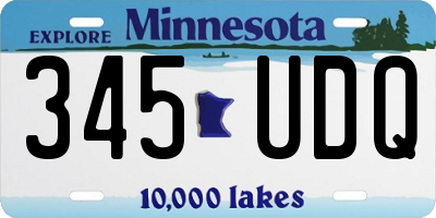 MN license plate 345UDQ