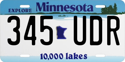 MN license plate 345UDR