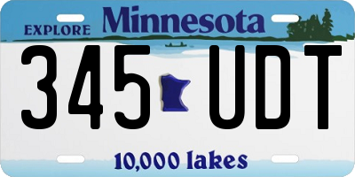 MN license plate 345UDT