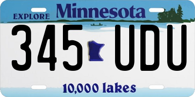 MN license plate 345UDU