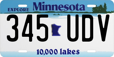 MN license plate 345UDV