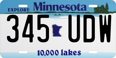 MN license plate 345UDW