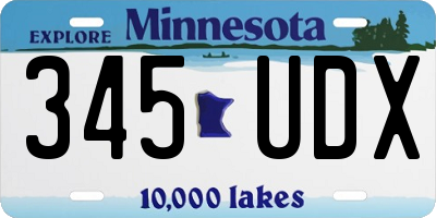 MN license plate 345UDX