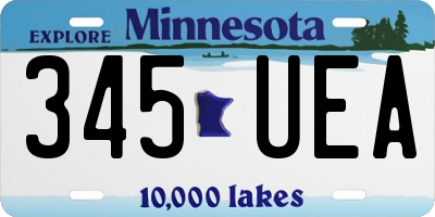 MN license plate 345UEA