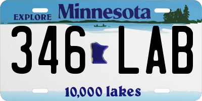 MN license plate 346LAB