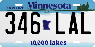 MN license plate 346LAL