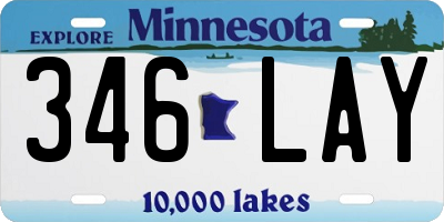 MN license plate 346LAY