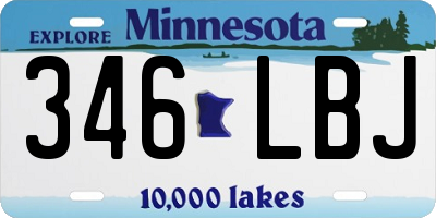 MN license plate 346LBJ