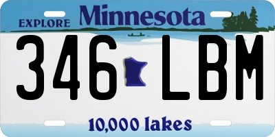 MN license plate 346LBM