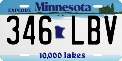 MN license plate 346LBV