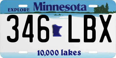 MN license plate 346LBX