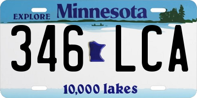 MN license plate 346LCA