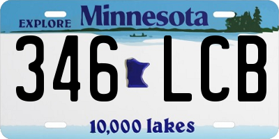 MN license plate 346LCB